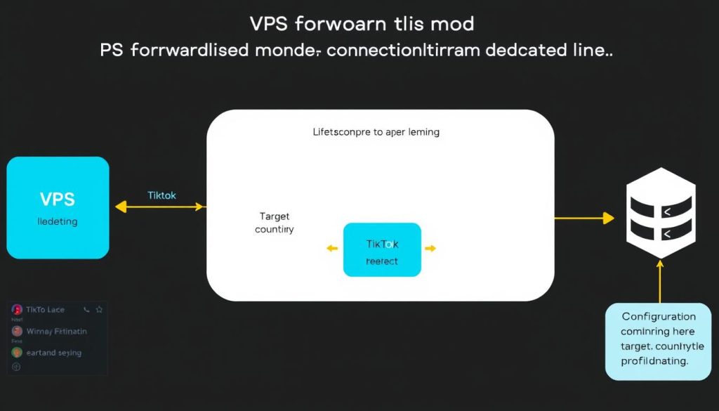 TikTok直播专线VPS转发模式架构图
