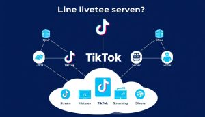 TikTok直播专线连接示意图，展示稳定网络如何支持高质量直播