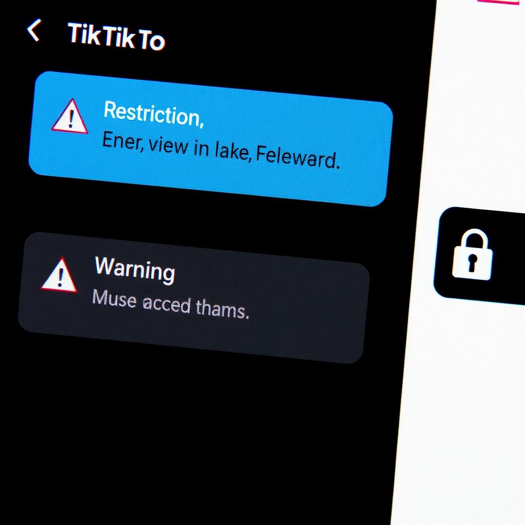 TikTok账号被限流或封禁的警告界面